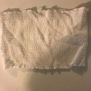 White ruffle tube top